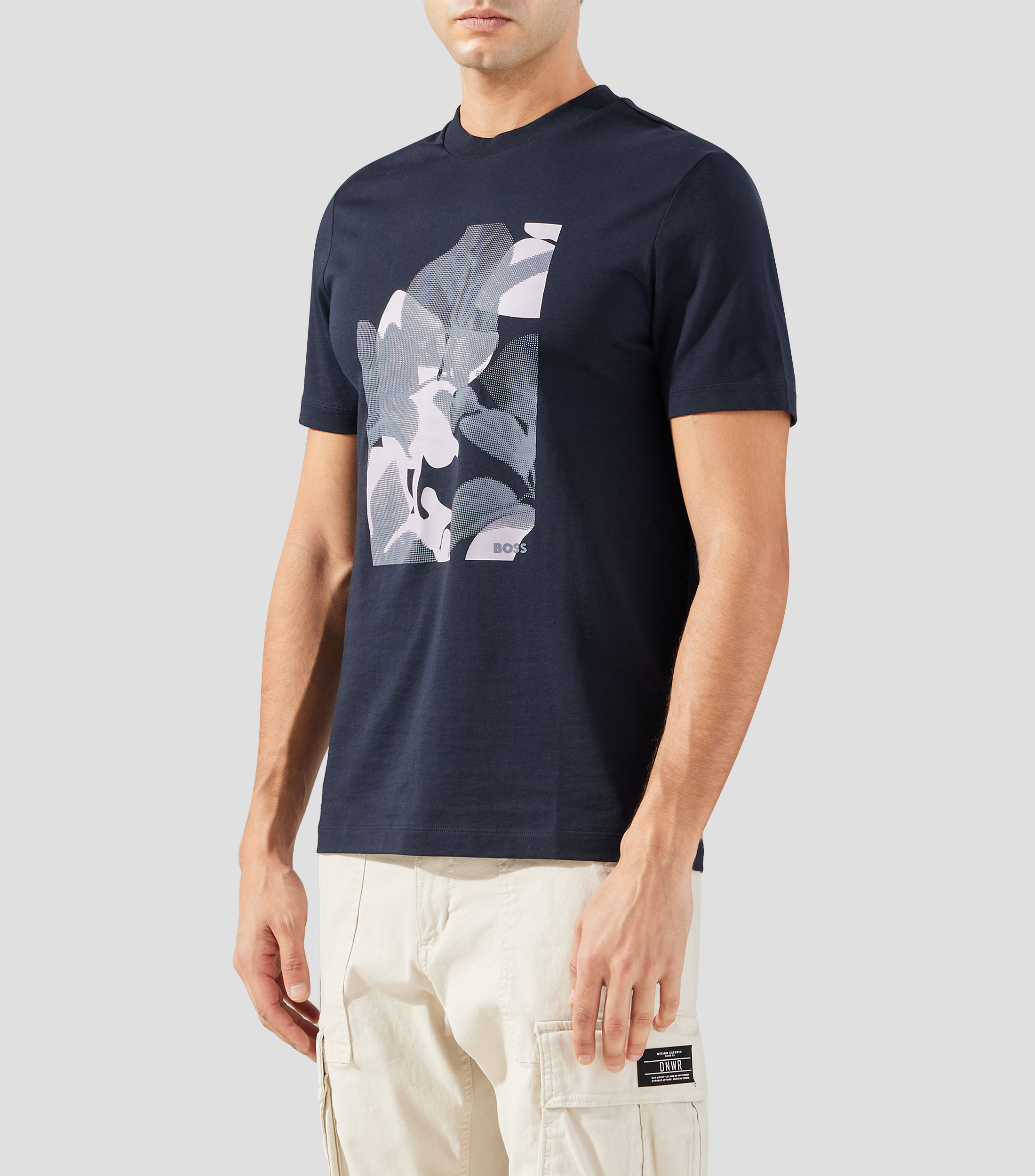 Playera cuello redondo manga corta estampada Hombre